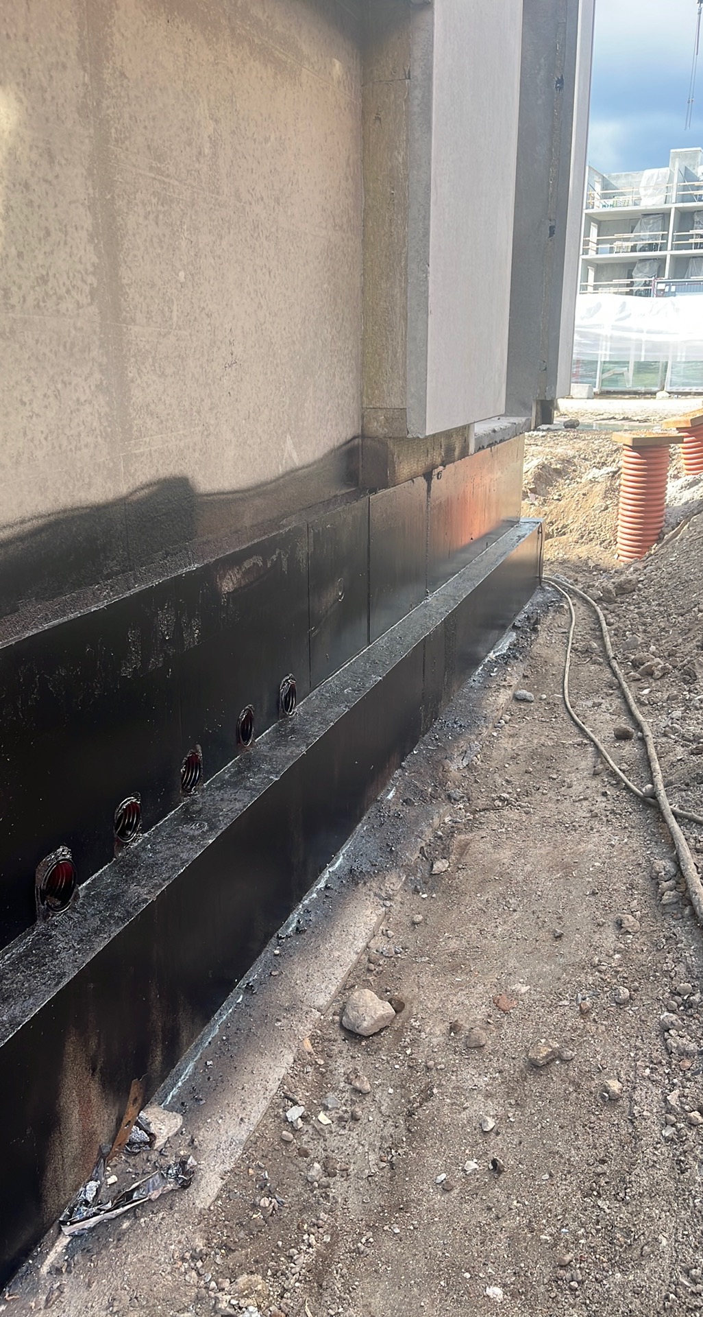 Drainage udløb forsegling med beton
